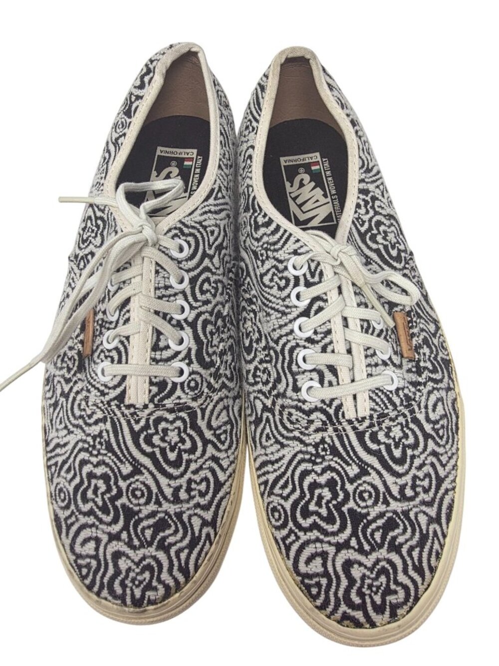 Vans Black & White Italian Canvas Sneakers US Men 9